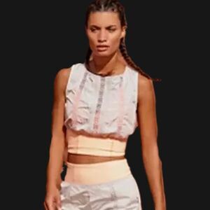 Free People Oh Hey Applique Chai Tea Crop XS